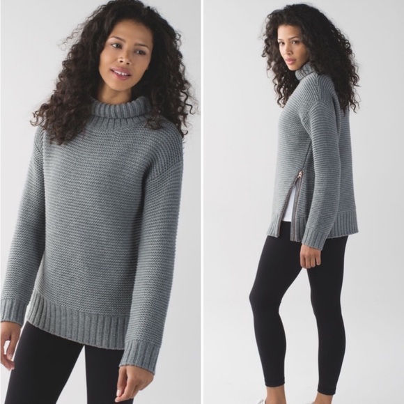 Sweaters - Lululemon Karma Kurmasana Merino Wool Grey Cozy Sweater